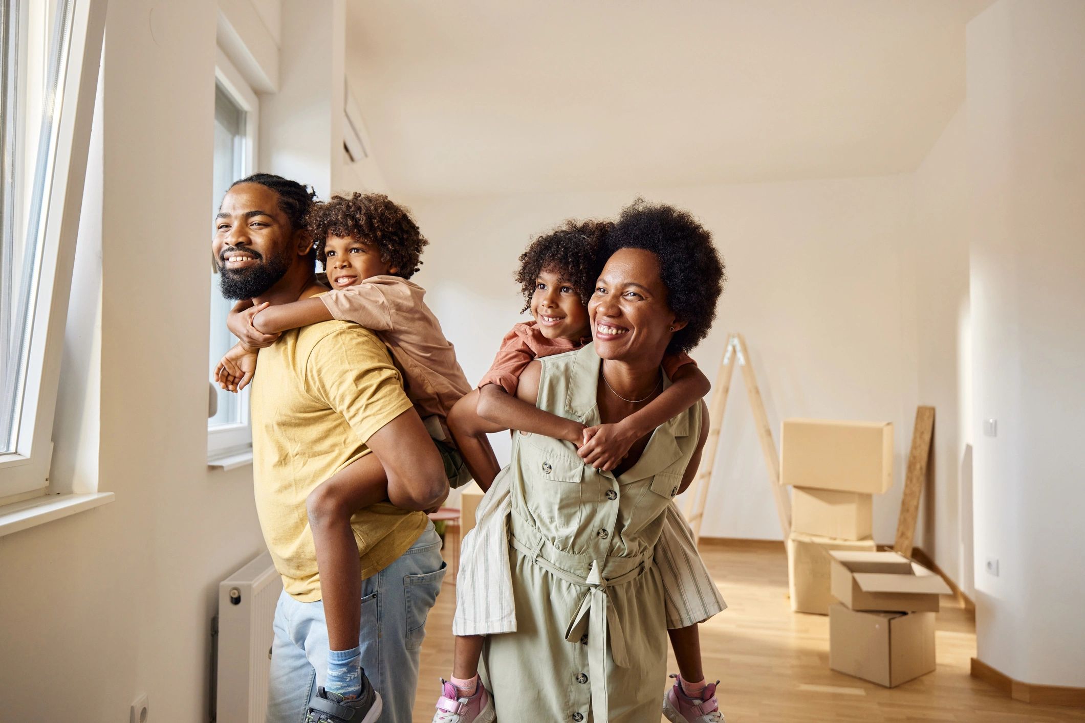 Family enjoying their new home