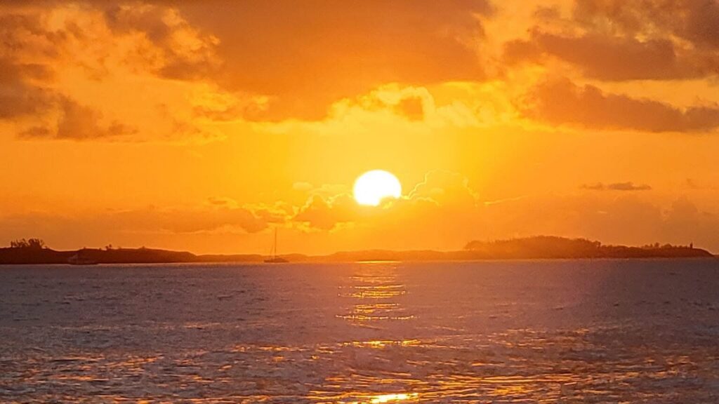 Golden sunset over the coastal waters of Brunswick County, North Carolina